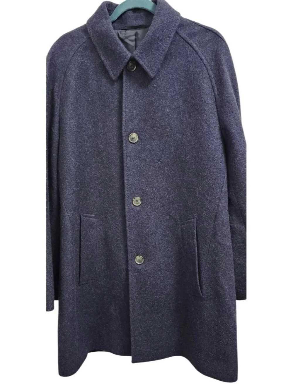 BOSS Hugo Boss Alpaca Virgin Wool Coat Men’s Size 50 Navy Blue Luxury Overcoat